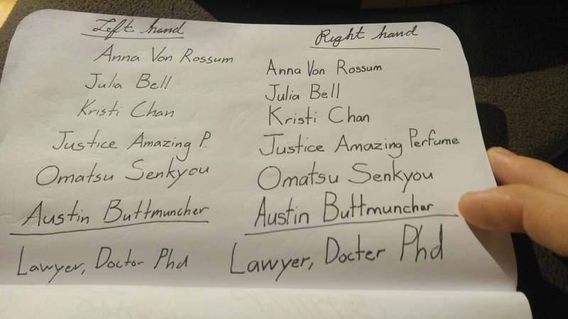 After three sessions, and plenty ofcustom-tuned homework, my client was printing with left and right hands, clearly and quickly. My favorite part about becoming ambidextrous is you gain a second writing style so to speak. So if you don’t want people to recognize your handwriting, you can just switch!